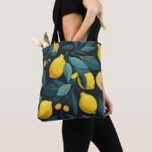 Lemon tuinpatroon. Gele tropische citrusvruchten Tote Bag (Dichtbij)