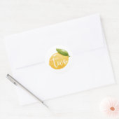 Lemon Two 2e verjaardag Ronde Sticker (Envelop)