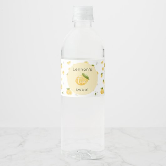 Lemon Two Sweet 2e verjaardag Waterfles Etiket (Voorkant)