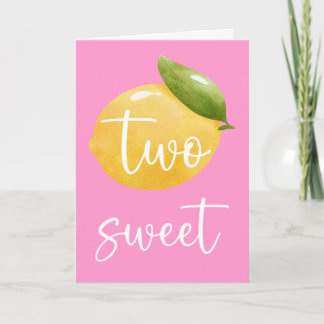 Lemon Two Sweet Happy Birthday Kaart