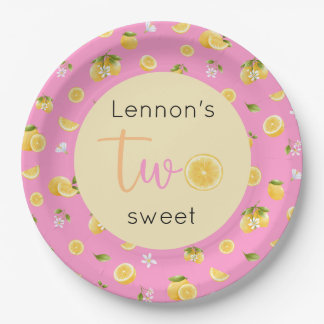 Lemon Two Sweet Verjaardag Papieren Bordje
