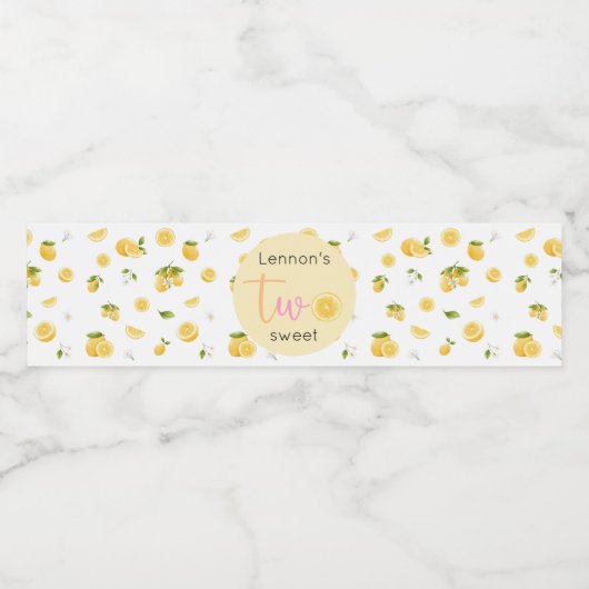 Lemon Two Sweet Verjaardag Waterfles Etiket (Enkel label)