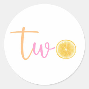 Lemon Two Verjaardag Ronde Sticker