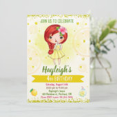 Lemon-uitnodiging Citrus Kaart (Staand voorkant)