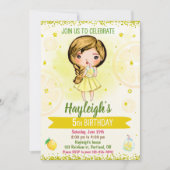 Lemon-uitnodiging Citrus-verjaardag Lemonade-feest Kaart (Voorkant)