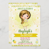 Lemon-uitnodiging Citrus-verjaardag Lemonade-feest Kaart (Voorkant / Achterkant)