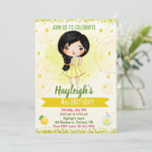 Lemon-uitnodiging Uitnodiging voor zomerverjaardag (Staand voorkant)