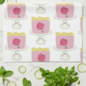 Lemon verjaardagstaart thee/keukenhanddoek theedoek (Gevouwen)