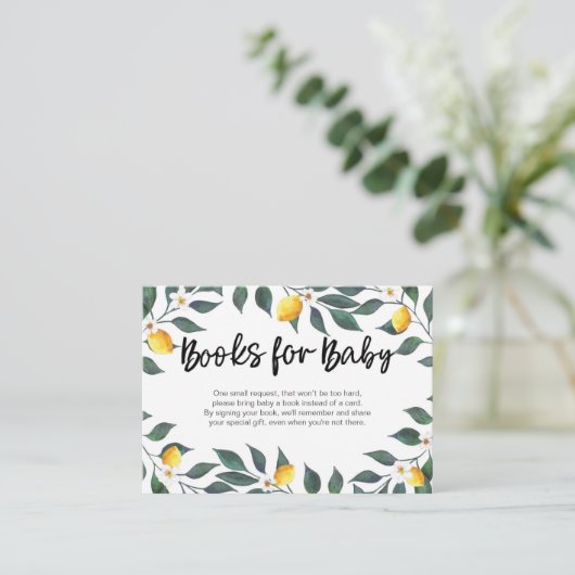 Lemon verlaat Baby shower Invoerkaart Informatiekaartje (Staand voorkant)