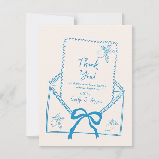 Lemon verlovingsfeest voor bruiloft bedankkaarten kaart (Voorkant)