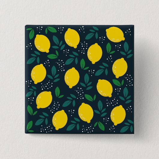 Lemon Vierkante Button 5,1 Cm (Voorkant)