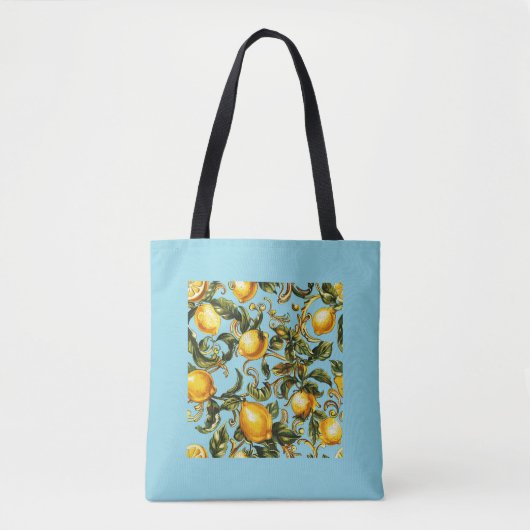 Lemon & Vine Scroll Canvas tas (Voorkant)