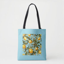 Lemon & Vine Scroll Canvas tas