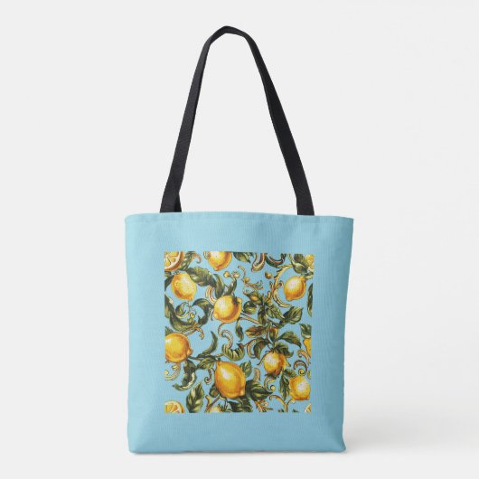 Lemon & Vine Scroll Canvas tas (Achterkant)