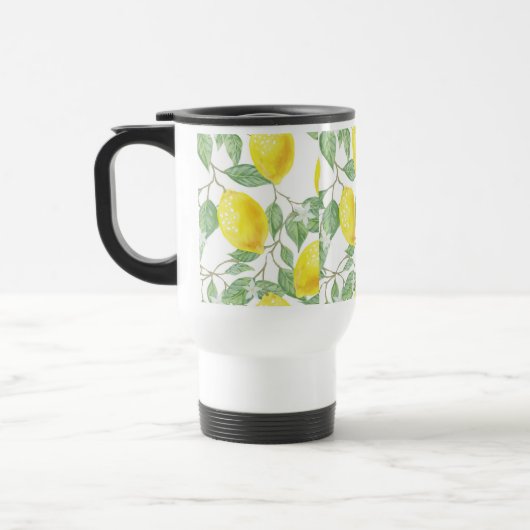 Lemon Vines Print Reisbeker (Links)