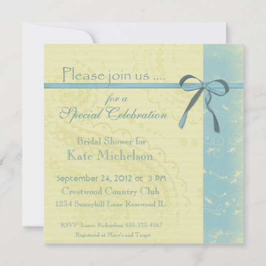 Lemon Vines, vers op Robin's Egg Blue Kaart (Achterkant)