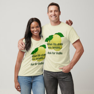 Lemon Vodka Funny Mannen Geel T-shirt