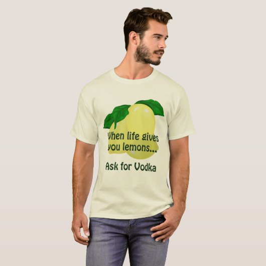 Lemon Vodka Funny Yellow T-shirt (Voorkant volledig)