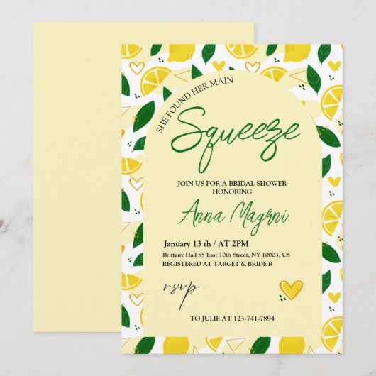 Lemon vond haar Vrijgezellenfeest op het plein Kaart (Voorkant / Achterkant)