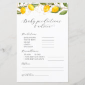 Lemon Voorspellingen & Advies Baby Shower Spel (Voorkant)