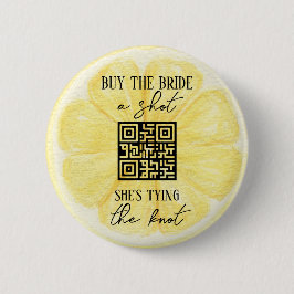 Lemon vrijgezellenfeest | Aangepaste QR-code Ronde Button 5,7 Cm