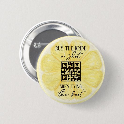 Lemon vrijgezellenfeest | Aangepaste QR-code Ronde Button 5,7 Cm (Voorkant /achterkant)