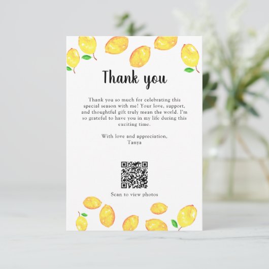 Lemon Vrijgezellenfeest Bedankt Aangepaste QR-code (Staand voorkant)