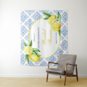 Lemon Vrijgezellenfeest Blue Tegel Italiaanse acht Wandkleed (In situ)