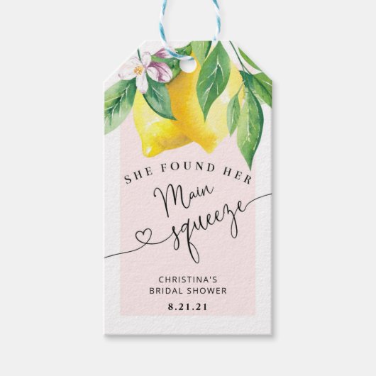 Lemon vrijgezellenfeest dank u label cadeaulabel (Voorkant)