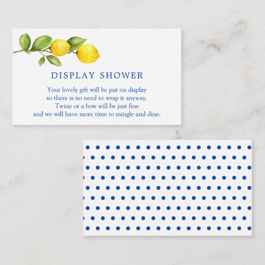 Lemon Vrijgezellenfeest Display Shower Informatiekaartje (Voorkant / Achterkant)