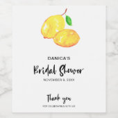 Lemon Vrijgezellenfeest Elegant Chic Hand Letterin Wijn Etiket (Enkel label)