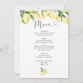 Lemon Vrijgezellenfeest Elegant Menu Uitnodiging (Voorkant)