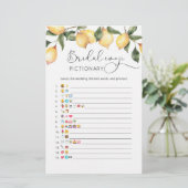 Lemon vrijgezellenfeest emoji pictionary game (Staand voorkant)