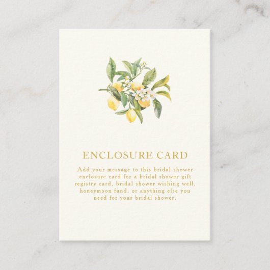 Lemon Vrijgezellenfeest Enclosure Kaart (Voorkant)