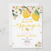 Lemon Vrijgezellenfeest Floral Lemon Main Squeeze Kaart (Voorkant)