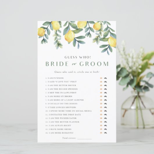 Lemon Vrijgezellenfeest Game Hij zei Ze zei (Staand voorkant)