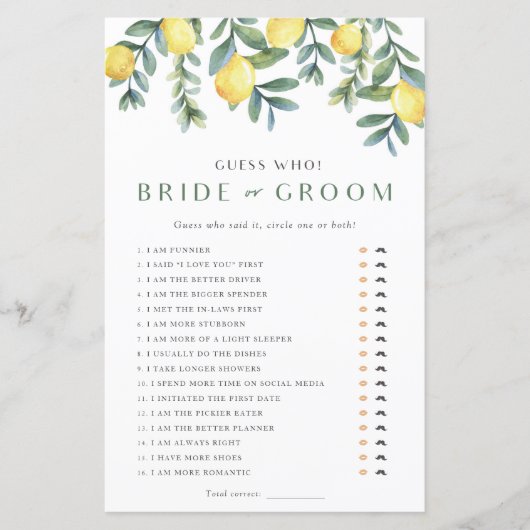 Lemon Vrijgezellenfeest Game Hij zei Ze zei (Voorkant)