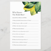 Lemon Vrijgezellenfeest Games Ken jij de bruid? Flyer (Voorkant)