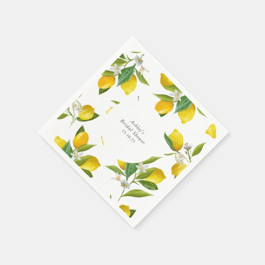 Lemon vrijgezellenfeest gepersonaliseerd feest servet (Hoek)