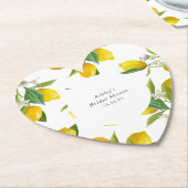 Lemon vrijgezellenfeest hart  kartonnen onderzetters (Gekanteld)