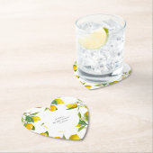 Lemon vrijgezellenfeest hart  kartonnen onderzetters (Insitu)