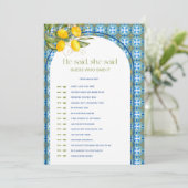 Lemon Vrijgezellenfeest Hij zei dat ze spel Kaart  (Staand voorkant)