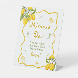 Lemon Vrijgezellenfeest Mimosa Bar Reclamebord Met Voetstuk