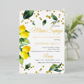 Lemon Vrijgezellenfeest Real Folie Uitnodiging (Staand Voorkant)