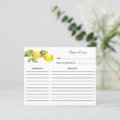 Lemon Vrijgezellenfeest Recipcard (Staand voorkant)