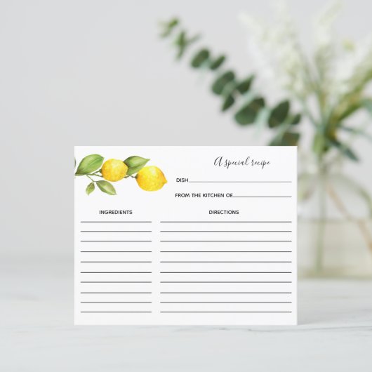Lemon Vrijgezellenfeest Recipcard (Staand voorkant)