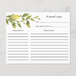 Lemon Vrijgezellenfeest Recipcard