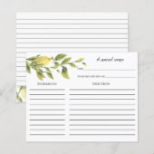 Lemon Vrijgezellenfeest Recipcard (Voorkant / Achterkant)