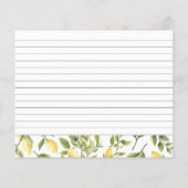 Lemon Vrijgezellenfeest Recipcard (Achterkant)