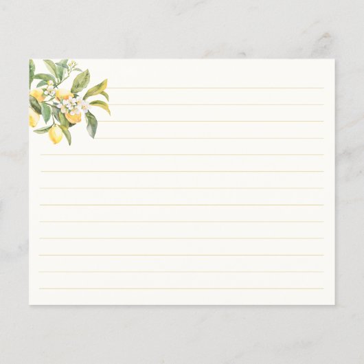 Lemon Vrijgezellenfeest Recipe Card (Achterkant)